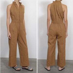 Apiece Apart Archer Zip Front Jumpsuit in Cinnamon Brown Size 2
